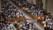 Catholics gather for the second annual Dominican Rosary Pilgrimage at the Basilica of the National Shrine of the Immaculate Conception in Washington, D.C., on Sept. 28, 2024.