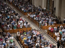 Catholics gather for the second annual Dominican Rosary Pilgrimage at the Basilica of the National Shrine of the Immaculate Conception in Washington, D.C., on Sept. 28, 2024.