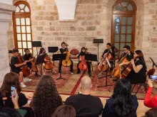 A group of cello students from the Magnificat Institute of Jerusalem performs on May 30, 2024. Today, the Magnificat Institute welcomes over 200 students each year (as young as 5 years old) and relies on the collaboration of 25 teachers. It has a choir (which also serves the liturgies of the Custody of the Holy Land) and several orchestras.