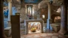 The interior of the Milk Grotto in Bethlehem. In the background, the most well-known depiction of Our Lady of the Milk. According to a Christian tradition dating back to the sixth century, the Virgin Mary was nursing the baby Jesus here, and when, in haste to flee to Egypt, she took him off her breast, a drop of milk fell to the ground, turning the stone completely white.