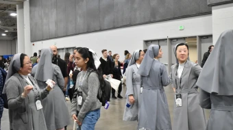 Religious sisters mingle at SEEK25 in Salt Lake City on Jan. 3, 2025.