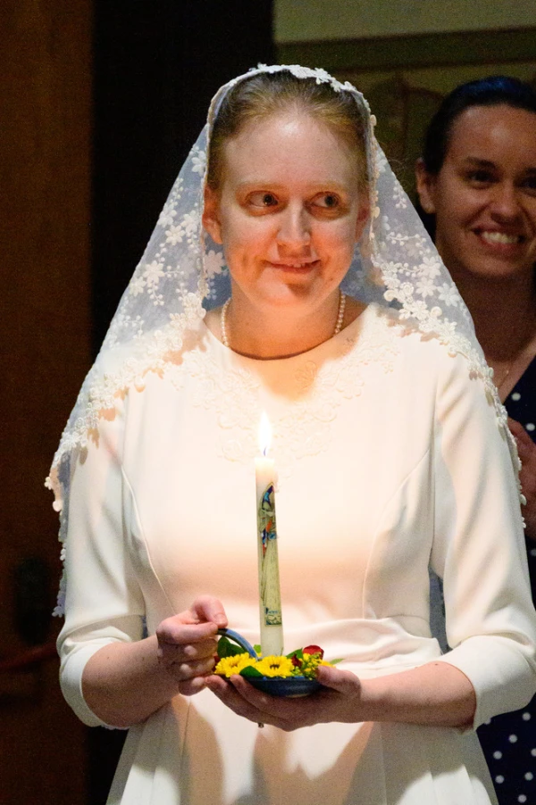 Holly Garnett is initiated into the Military Ordinariate of Canada as a consecrated virgin. Credit: Photo courtesy of Holly Garnett