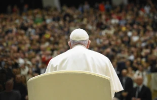 Pope Francis at his general audience in Paul VI Hall on Feb. 15, 2023. Vatican Media