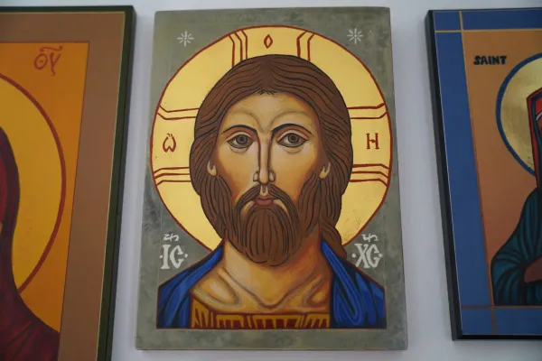 Christ is always depicted with a cruciform halo with the letters ICXC, the first and last letters of Jesus Christ in Greek. Credit: Daniel Meloy/Detroit Catholic