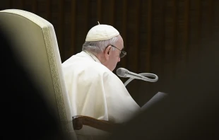 Pope Francis speaking at the general audience at the Vatican, Dec. 21, 2022. Vatican Media