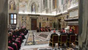 Pope Francis meets with members of the Vatican’s Dicastery for the Doctrine of the Faith (DDF) on Friday, Jan. 26, 2024.