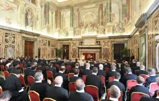 Pope Francis speaking to participants of the General Chapters of three religious congregations in audience at the Vatican on July 14, 2022. Vatican Media