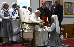 Speaking in Our Lady of Congo Cathedral in Kinshasa on Feb. 2, 2023, the pope encouraged priests and religious to continue to bring the Congolese people Jesus, who “heals the wounds of every human heart.” Vatican Media