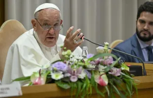 Pope Francis made his remarks on synodality during an annual meeting for moderators of international associations of the faithful, ecclesial movements, and new communities, organized by the Dicastery for Laity, Family, and Life on June 13, 2024. Credit: Vatican Media