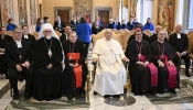 Pope Francis meets with an ecumenical delegation from Finland on Jan. 20, 2025, at the Vatican.