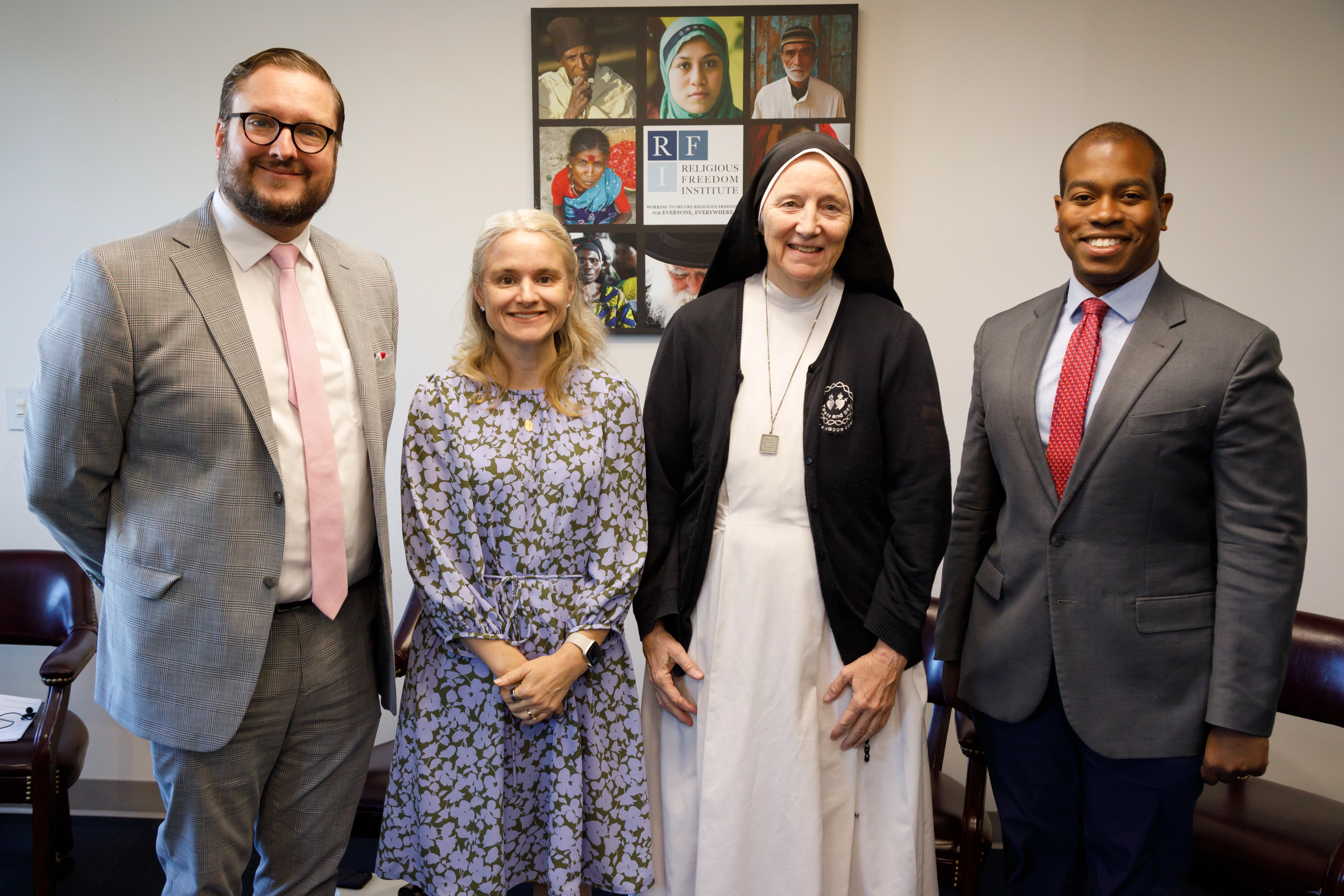 Andrew Kubrick, Religious Freedom Institute; Dr. Kathleen Berchelmann, My Catholic Doctor; Sister Deirdre Byrne; and Louis Brown, Christ Medicus Foundation, speak on the issue of religious freedom protections for Catholic health care workers on Oct. 24, 2024.?w=200&h=150