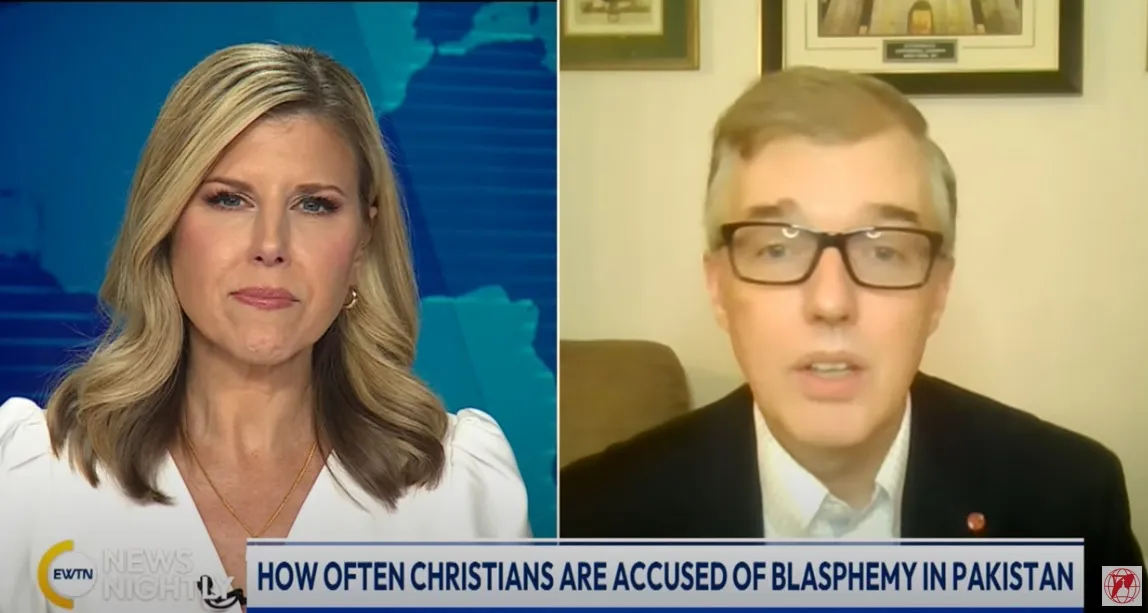 Ed Clancy, the director of outreach at the charity group Aid to the Church in Need, speaks with “EWTN News Nightly” anchor Tracy Sabol on July 3, 2024.?w=200&h=150