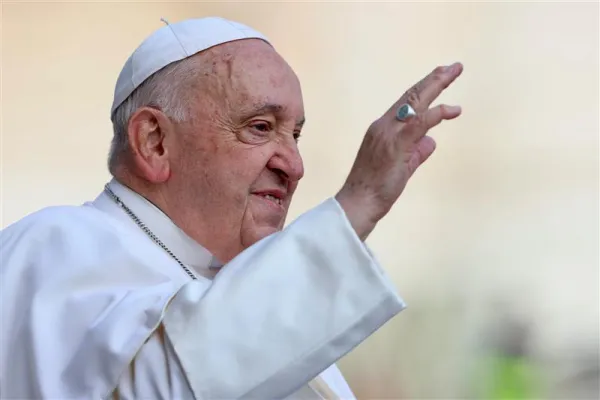 Pope Francis greets pilgrims at his general audience in St. Peter's Square on Wednesday, Sept. 18, 2024. Credit: Daniel Ibáñez/CNA