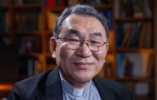 Cardinal Tarcisio Isao Kikuchi during an interview with CNA in Rome on Friday, Oct. 18, 2024. Credit: Daniel Ibáñez/EWTN News