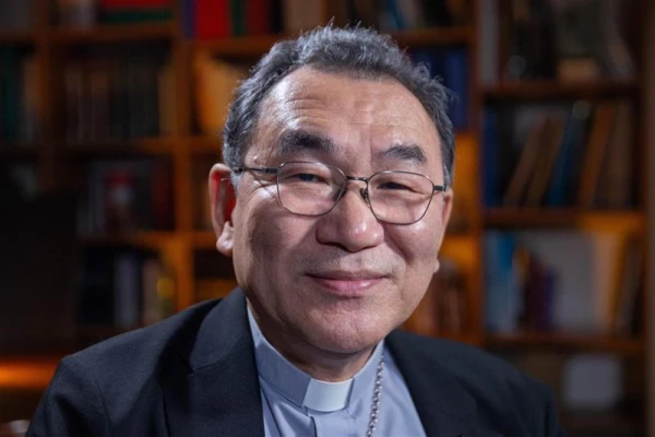 Cardinal-elect Tarcisio Isao Kikuchi speaks during an interview with CNA on Friday, October 18, 2024, in Rome. Photo: Daniel Ibáñez/CNA