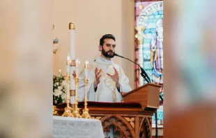 Father Timothy Furlow speaks from the ambo at St. Patrick’s Church in Portland, Oregon. Credit: St. Patrick’s Church in Portland, Oregon