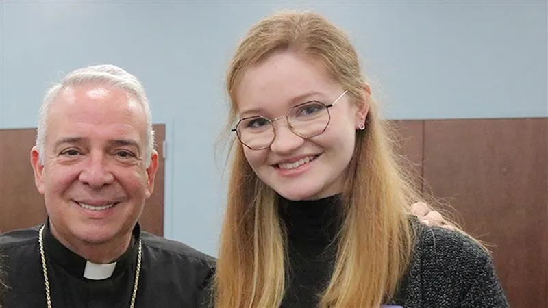 Julia Oseka with Archbishop Nelson Perez of Philadelphia. Perez and other SCHEAP members selected Oseka as one of three Philadelphia delegates to the Synod on Synodality’s North American Continental Assembly.?w=200&h=150