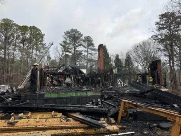 A photograph reveals the extent of the damage caused by the fire to the home of the Legionaries of Christ in Cumming, Georgia on Feb. 16, 2025. Credit: Photo courtesy of Regnum Christi North America