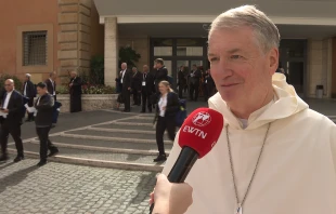 Sydney Archbishop Anthony Fisher, OP, speaks to EWTN News in Rome on Tuesday, Oct. 15, 2024. Credit: EWTN News