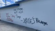 Vandalism at a Heartbeat of Miami pregnancy center in Hialeah, Florida, July 3, 2022.