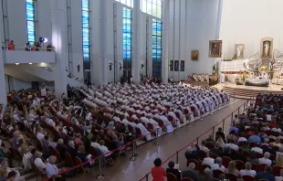 The beatification Mass of Father Michał Rapacz at the Divine Mercy Shrine in Krakow-Łagiewniki, Poland, on Saturday, June 15, 2024. Credit: Episkopat News