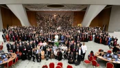 Participants of the Synod on Synodality gather for a group photo on Oct. 26, 2024.