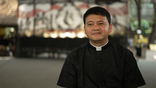 Father Thomas Ulun Ismoyo, deputy secretary for the Archdiocese of Jakarta and spokesperson for the papal visit committee, speaks with “EWTN News In Depth” in Jakarta ahead of Pope Francis’ visit to Indonesia Sept. 2–13, 2024. Credit: EWTN News