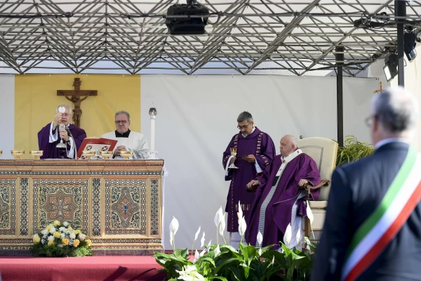 Pope Francis presides over Mass celebrated on All Souls’ Day, Nov. 2, 2024, at Laurentino Cemetery in Rome. Vatican Media