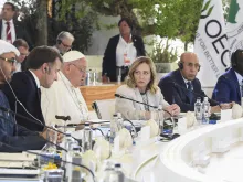 Pope Francis participates in his first G7 Summit on June 14, 2024. In his remarks, the pontiff stressed that human dignity requires that the decisions of artificial intelligence (AI) be under the control of human beings.
