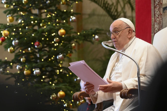 Pope Francis addresses cardinals