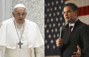 Pope Francis and Sen. Marco Rubio, R-Florida. Credit: Vatican Media; Joseph Sohm/Shutterstock