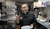 Fr. Leo Patalinghug inside his restaurant, Gastro Social.