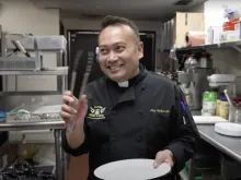 Father Leo Patalinghug inside his restaurant, Gastro Social.