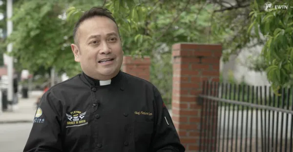 Father Leo Patalinghug, a Catholic priest from Baltimore who is also an award-winning chef. Credit: EWTN News In Depth Screenshot