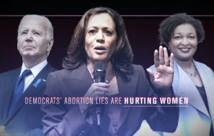 A digital and television ad campaign by Susan B. Anthony Pro-Life America debunks claims by Vice President Kamala Harris and Democrats that Georgia pro-life laws killed two women, Candi Miller, 41, and Amber Thurman, 28. Credit: Screenshot used with permission