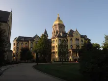 The main building on the campus of the University of Notre Dame in July 2017.