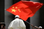 Chinese flag and Pope Francis