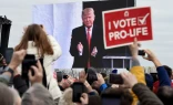 Pro-life demonstrators listen to President Donald Trump as he speaks at the 47th annual March for Life in Washington, D.C., on Jan. 24, 2020. Trump was the first U.S. president to address in person the country’s biggest annual gathering of pro-life campaigners.