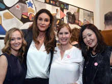 Dr. Johanna Olson-Kennedy (third from the left, with president of ABC Entertainment Karey Burke, Caitlin Jenner,  and producer Jane Cha Cutler at at fundraiser event for the Center for Transyouth Health and Development-Children's Hospital on Feb. 1, 2020) is being sued by a woman who says she was rushed into a gender transition.