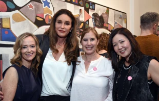 Dr. Johanna Olson-Kennedy (third from the left, with president of ABC Entertainment Karey Burke, Caitlin Jenner,  and producer Jane Cha Cutler at at fundraiser event for the Center for Transyouth Health and Development-Children's Hospital on Feb. 1, 2020) is being sued by a woman who says she was rushed into a gender transition. Credit: Michael Tullberg/Getty Images