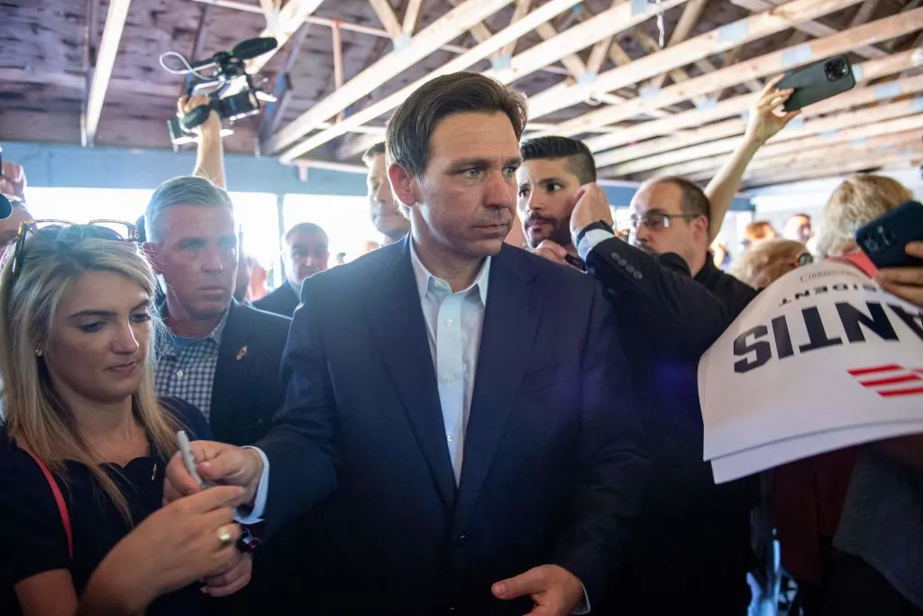 Florida Gov. Ron DeSantis at a campaign stop in Salem, New Hampshire, on June 1, 2023.?w=200&h=150