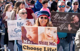 Pro-life supporters take part in a "Rally for Life" march and celebration outside the Texas State Capitol on Jan. 27, 2024, in Austin, Texas. Credit: SUZANNE CORDEIRO/AFP via Getty Images