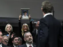 Mark Zuckerberg, CEO of Meta, speaks to victims and their family members as he testifies during the US Senate Judiciary Committee hearing "Big Tech and the Online Child Sexual Exploitation Crisis" in Washington, D.C., on Jan. 31, 2024.