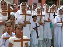 Christians take part in a Good Friday procession in Amritsar on March 29, 2024.