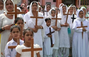 Christians take part in a Good Friday procession in Amritsar on March 29, 2024. Credit: NARINDER NANU/AFP via Getty Images