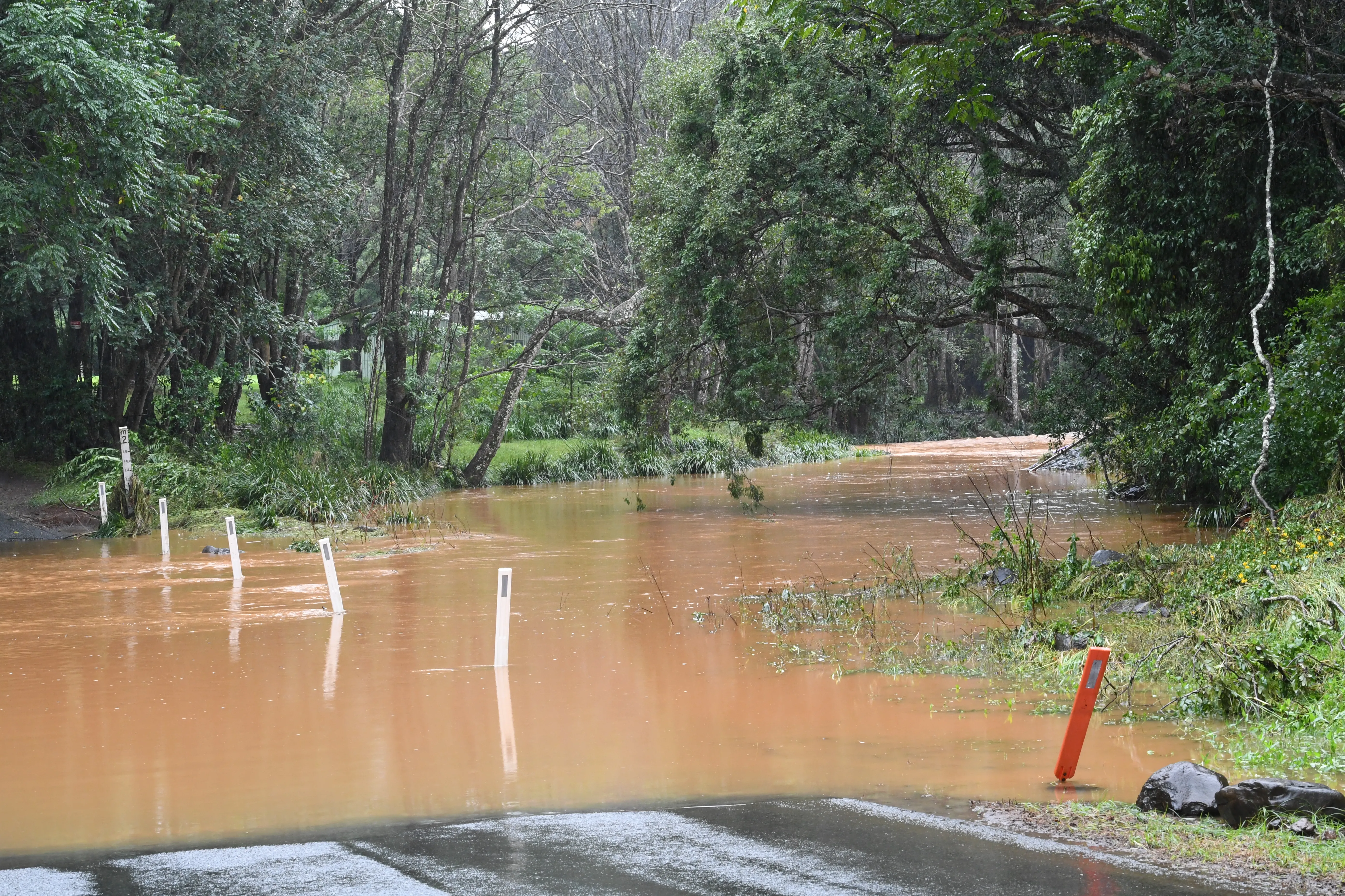 A flooded road is seen in the village of Tintenbar after heavy rain on April 5, 2024, in Ballina, Australia.?w=200&h=150