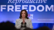 Vice President Kamala Harris speaks about Florida’s new six-week abortion ban on May 1, 2024, in Jacksonville, Florida. Harris has made abortion policy a central issue of her presidential campaign.