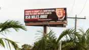 A billboard sponsored by the Democratic National Committee with the message “Trump’s Plan: Ban Abortion, Punish Women” is pictured on May 1, 2024, in Hollywood, Florida.