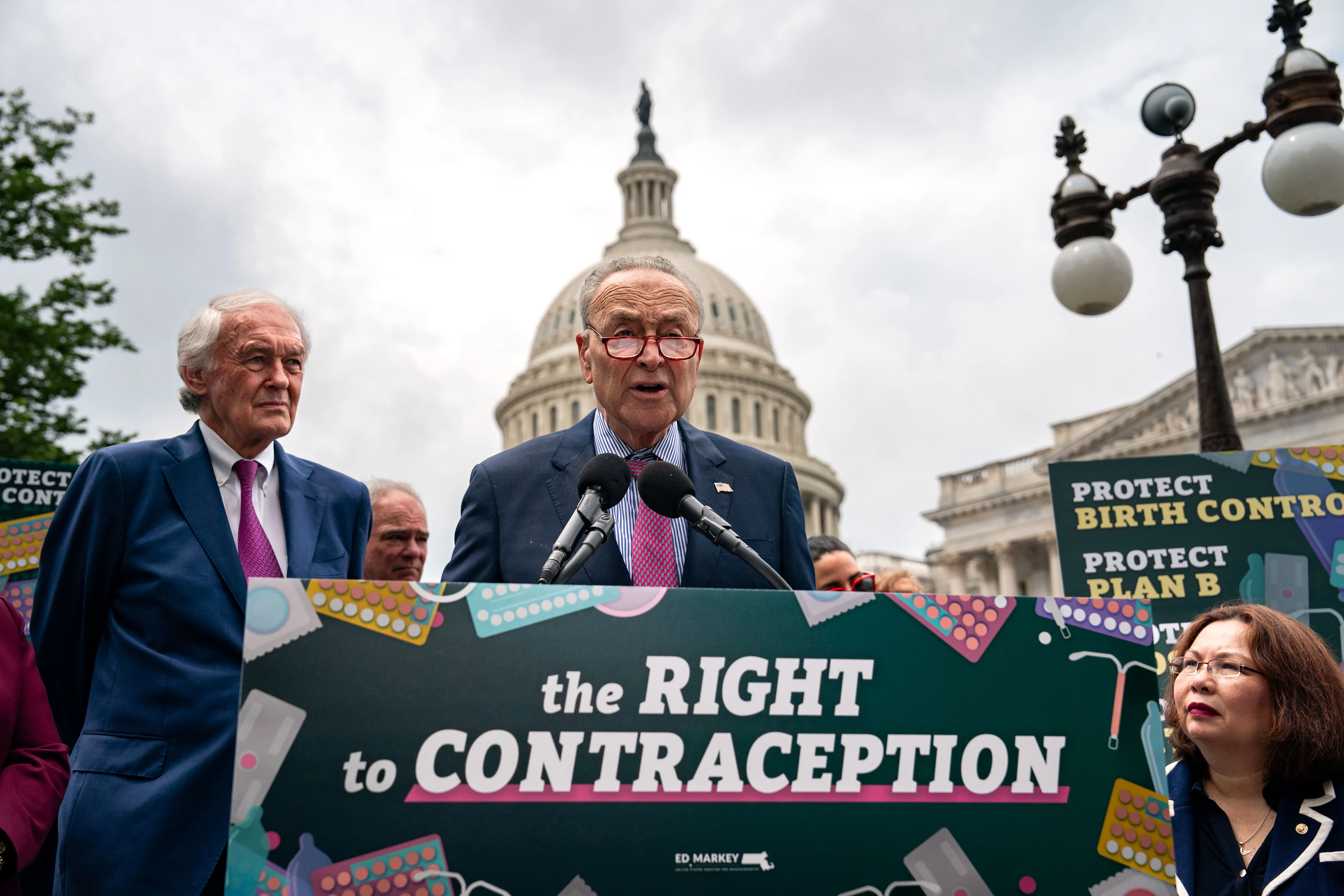 Senate Majority Leader Chuck Schumer, D-New York, speaks during a news conference on the Right to Contraception Act outside the U.S. Capitol on June 5, 2024, in Washington, D.C.?w=200&h=150