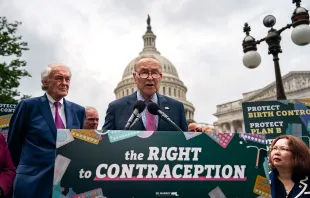 Senate Majority Leader Chuck Schumer, D-New York, speaks during a news conference on the Right to Contraception Act outside the U.S. Capitol on June 5, 2024, in Washington, D.C. Credit: Kent Nishimura/Getty Images